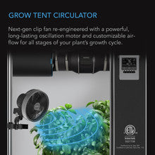 AC Infinity Cloudray S6, Gen 2 Grow Tent Clip Fan 6" With Long-Life EC Motor, 10-Level Dynamic Wind Modes & Fan Speeds, 10-Level Auto-Oscillation